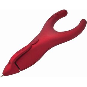 PenAgain® Ergo Soft Red Retractable Ballpoint Pen, Comfort Grip, Black Ink