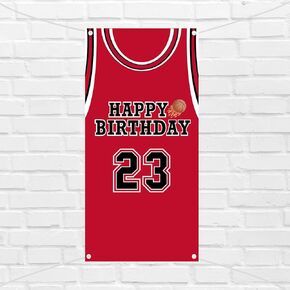 Happy Birthday Banner, Basketball Gift, Basketball Party Decorations, Happy 23 Birthday Banner Backdrop, Basketball Themed Star for Kids Adult Sneaker Games Hoops March Madness Supplies Favors Room