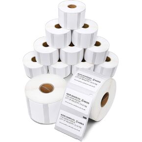 Aegis Adhesives - Compatible Direct Thermal Labels Replacement for DYMO 30334 (2-1/4" X 1-1/4") Barcode, UPC, FBA - Use with Labelwriter 450, 450 Turbo, 4XL Printers (12 Rolls)