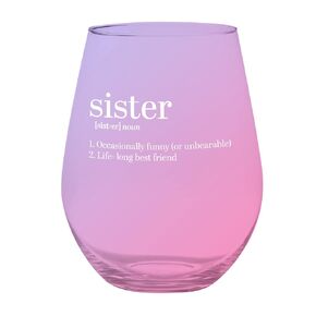 Slant Collections Jumbo Stemless Wine Glass, 30-Ounce, Sister