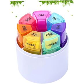 7pcs Travel Medicine Container Colorful Holder Vitamin Organizer Dispenser Diamond Storage Case Medicine Organiser Storage A Week