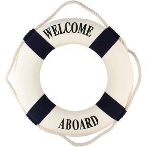 Didiseaon Lifebuoy Wall Hanging Decor Mediterranean Buoy Aboard Sign Ring for Home Wall Sculptures, Ocean Beach Theme Ornament in Saudi Arabia