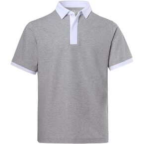 DEOLAX Mens Polo Shirts Fashion Colorblock Golf Polo Shirts Casual Classic Fit Soft Breathable Short Sleeve Polo Shirt