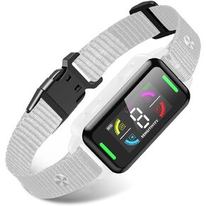 Dog Bark Collar: Automatic Anti-Bark Collar Rechargeable Training Shock Collar Multifunctional Waterproof Dog Stop Barker with 6 Safe Training Modes for Large Medium and Small Dogs(White)