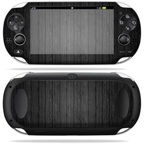 MightySkins Skin Compatible with PS Vita PSVITA Playstation Vita Portable wrap Sticker Skins Black Wood