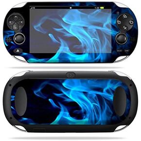 MightySkins Skin Compatible with PS Vita PSVITA Playstation Vita Portable wrap Sticker Skins Blue Flames