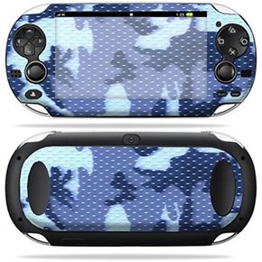 غلاف MightySkins متوافق مع PS Vita PSVITA Playstation Vita غلاف لاصق محمول باللون الأزرق المموه