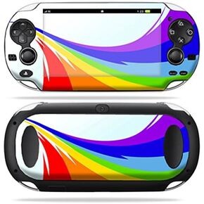 MightySkins Skin Compatible with PS Vita PSVITA Playstation Vita Portable wrap Sticker Skins Rainbow Flood