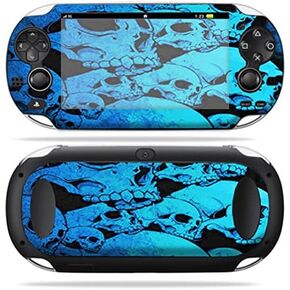 MightySkins Skin Compatible with PS Vita PSVITA Playstation Vita Portable wrap Sticker Skins Blue Skulls