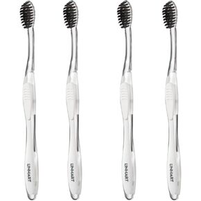 LINHART Toothbrush Silver Orange/Black with White Bristles