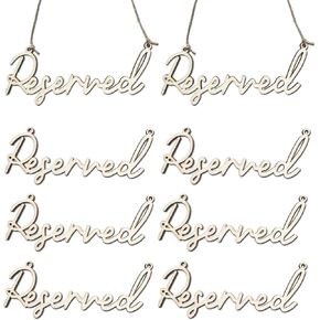 12 Pcs Wooden Hanging Wedding Reserved Signs - Wedding Chair Reservation Sign with Rope, Rustic Wedding Reserved Seating Sign for Important Events Church Pews and Dining Room