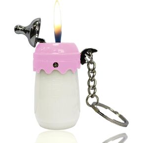 Keychain Lighter, Cool Novelty Lighter, Refillable Butane Torch Lighter, Soft Flame Lighter, Creative Lighter, Butane Lighter, Portable Lighter, Candle BBQ Unique Women's Lighter (No Gas)
