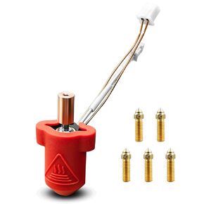 300°C Ceramic Heating Block Kit Fit for K1/K1Max 3D Printer, Heat Break High Temperature Resistance Hotend Heating Block Kit with 5 Pcs 0.4mm Brass Nozzles, 600mm/s High-Speed Printing