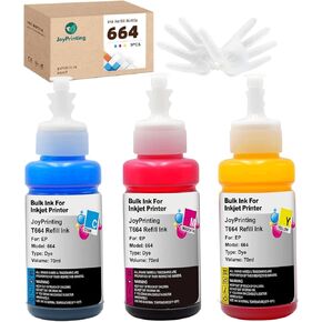 664 Ink Refill Bottles Replacement for T664 Ink Work for ET-2650 ET-2500 ET-2550 ET-2600 ET-4500 ET-3600 ET-16500 L100 L110 L120 L200 L210 L300 L350 L355 L550 L555 Printers (5 Pack)
