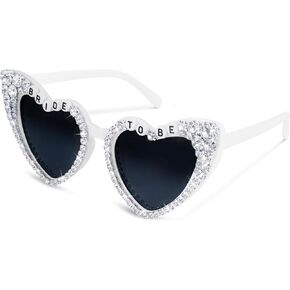 Bride Sunglasses For Bachelorette - Rhinestone Heart Bride To Be Sunglass For Bachelorette Party Accessories Party Favors Bridal Shower, Bride to Be Gift