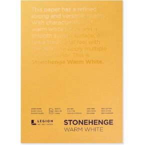 Stonehenge 100% Cotton Medium Weight Pad, Warm White, 5 x 7 inches, 250gsm, 15 Sheets for Dry Media
