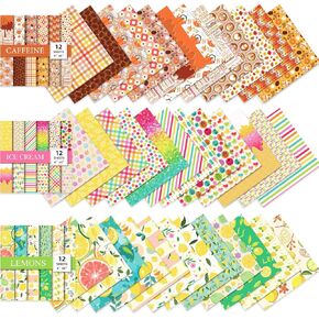 BLEDS 12 Sheet Vintage Scrapbooking Paper, 12 Designs 6x6 Scrapbook Paper 160gsm Retro Scrapbooking Supplies Single-Side Printing for Cardmaking Junk Journal Decorative Cardstock Background