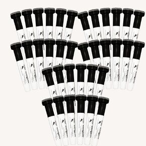 KleenSlate (12) Pack Large Black Dry Erase Markers with Eraser Cap, Round Point