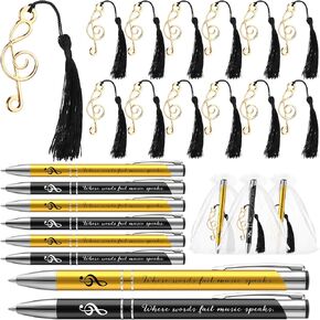 15 Sets Music Party Favors for Guests Include 15 Metal Music Bookmark with Tassels 15 Where Words Fail Music Speaks Music Pens Music Themed Party Supplies for Kids Teachers