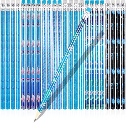 72 Pieces Mermaid Pencils Ocean Animal Pencils Mermaid Scale Pencils Sea Creature Oceanic Design Pencils with Eraser for 100th Day of School Home Office School Party Favor Supplies Summer Pencils in Saudi Arabia