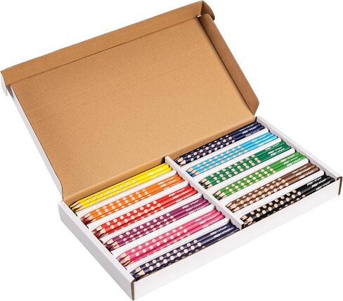 Prang Groove Triangular Colored Pencils, 3.3 Millimeter Cores, 7 Inch Length, Assorted Colors, 24 Count (28124) in Kuwait