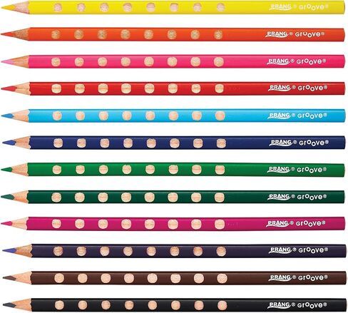 Prang Groove Triangular Colored Pencils, 3.3 Millimeter Cores, 7 Inch Length, Assorted Colors, 24 Count (28124) in Kuwait