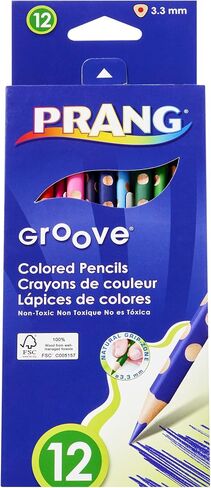 Prang Groove Triangular Colored Pencils, 3.3 Millimeter Cores, 7 Inch Length, Assorted Colors, 24 Count (28124) in Kuwait