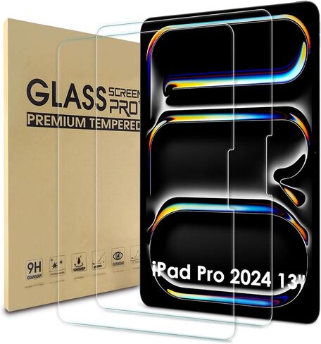 واقي شاشة WD&CD مكون من قطعتين متوافق مع iPad Pro 2024 13 بوصة، بديل لفيلم الزجاج المقسى لجهاز iPad Pro 2024 13 بوصة 【مضاد للخدش 】【مضاد للفقاعات】【عالية الوضوح】 in Kuwait