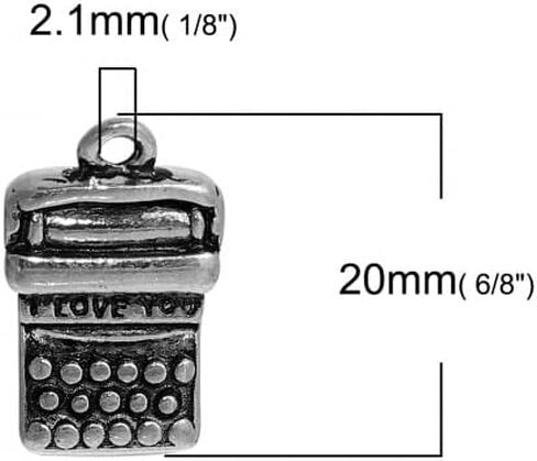 PEPPERLONELY 10 قطع من سبائك الفضة العتيقة I Love You Typewriter Charms المعلقات 20 × 12 مم (6/8 بوصة × 4/8 بوصة) in Saudi Arabia