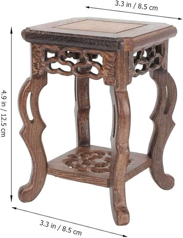 Oriental Plant Stand:Cabilock Wooden Plant Stand Indoor Outdoor Vintage Display Base Flower Pot Holder Buddha Statue Jewelry Figurine Riser Platform for Multiple Plants Corner Tall Flower Holders in Saudi Arabia