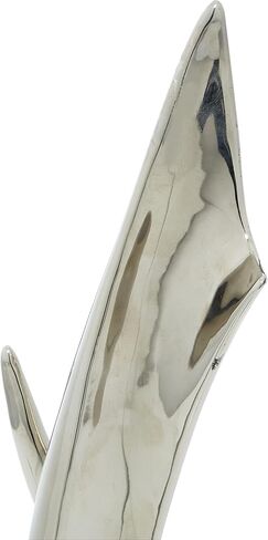 Deco 79 Porcelain Ceramic Abstract Decorative Sculpture Home Decor Statue with Black Base, Accent Figurine 8" x 4" x 17", Silver in Saudi Arabia