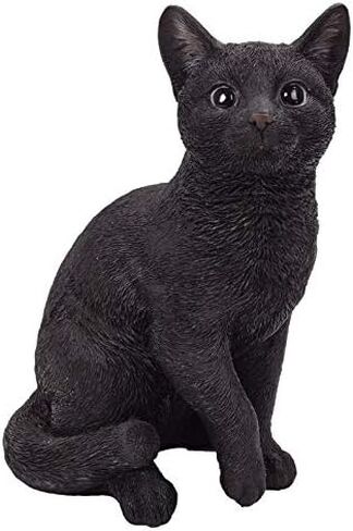 Pacific Giftware 12" Realistic Black Cat Glass Eyes Statue Home Decor in Saudi Arabia