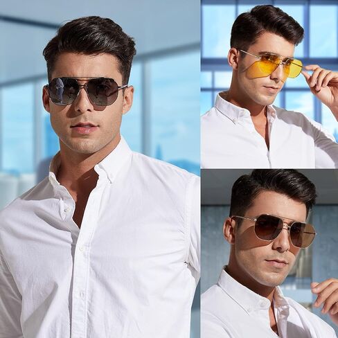 Retro Oversized Square Polarized sunglasses for Women Men, Vintage UV Protection Large Metal Sun Glasses VF2207 in Saudi Arabia