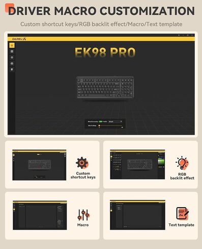 DAREU EK98pro Sakura Pink Wireless Mechanical Keyboard,Tri-Mode BT/2.4GHz/USB-C Creamy Gaming Keyboard with Number Pad,Gasket Structure,Hot Swappable Custom,RGB Backlit for Win/Mac in Saudi Arabia