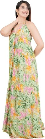 Multi Print Silk Surplice Empire Magic Dress Women's Casual Summer Long Maxi Dress in Saudi Arabia