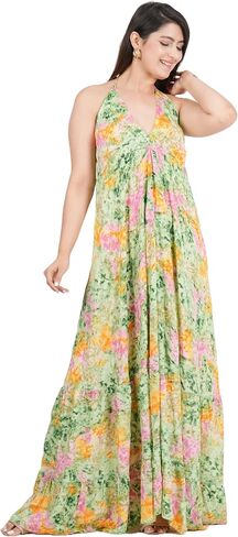 Multi Print Silk Surplice Empire Magic Dress Women's Casual Summer Long Maxi Dress in Saudi Arabia
