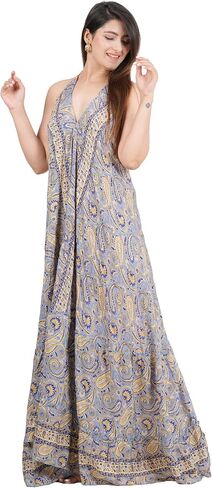 Multi Print Silk Surplice Empire Magic Dress Women's Casual Summer Long Maxi Dress in Saudi Arabia