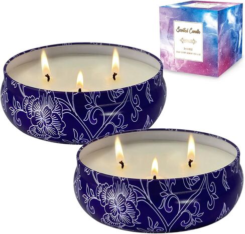 Citronella Candles Outdoor & Indoor, 13.5 oz Scented Candles Set 2 Pack Natural Soy Wax citronella Candles for Garden Patio Yard Home Balcony Camping Backyard in Saudi Arabia
