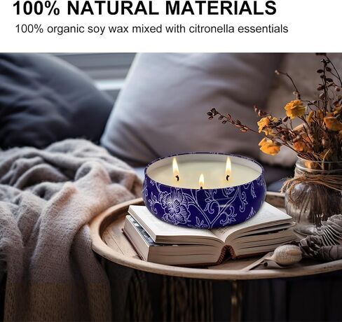 Citronella Candles Outdoor & Indoor, 13.5 oz Scented Candles Set 2 Pack Natural Soy Wax citronella Candles for Garden Patio Yard Home Balcony Camping Backyard in Saudi Arabia