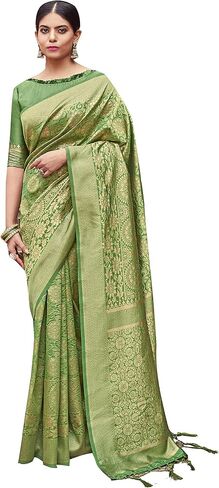 Elina fashion Pack of Two Sarees for Women Banarasi Art Silk Woven Indian Wedding Saree | Diwali Gift Sari Combo in Saudi Arabia