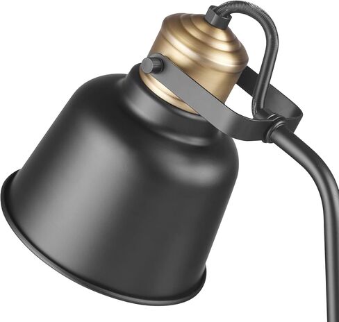 Globe Electric 52298 Harper 16" Desk Lamp, Matte Gray, Matte Brass Arm and Pivot Joint, in-Line On Off Switch in Kuwait
