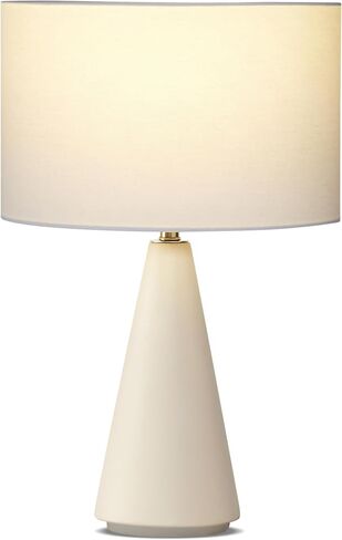 مصباح طاولة LED من Brightech Nathaniel - مصباح طاولة برج أسمنتي أبيض حديث بجانب السرير، منضدة، مكتب - ضوء أبيض ناعم ومريح لغرفة المعيشة وغرفة النوم in Kuwait