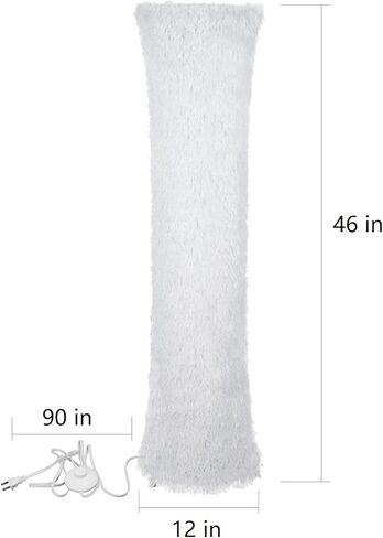 مصباح أرضي لغرف نوم غرفة المعيشة، مصابيح أرضية معاصرة مع غطاء من قماش القماش الأبيض، لمسة نهائية من الريش الصناعي in Kuwait