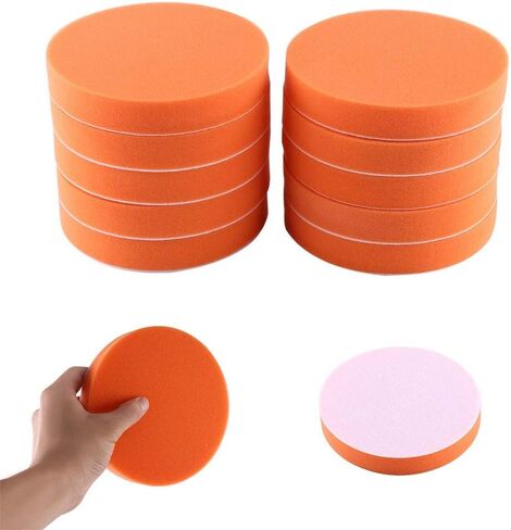 Buffing Polishing Pads, Qiilu 10Pcs 6" Sponge Polishing Buffing Waxing Pad Kit Tool for Car Buffer Polisher Compounding Polishing and Waxing in Saudi Arabia