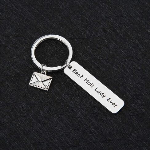 ENSIANTH Mail Carrier Keychain Thank You Gift For Postal Worker Best Mail Lady Gift Letter Charm Keychain in Saudi Arabia