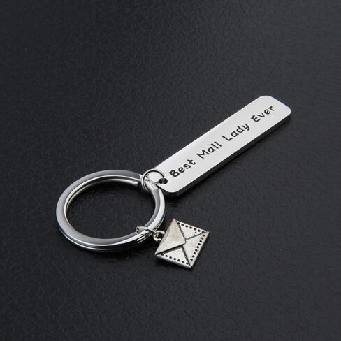 ENSIANTH Mail Carrier Keychain Thank You Gift For Postal Worker Best Mail Lady Gift Letter Charm Keychain in Saudi Arabia