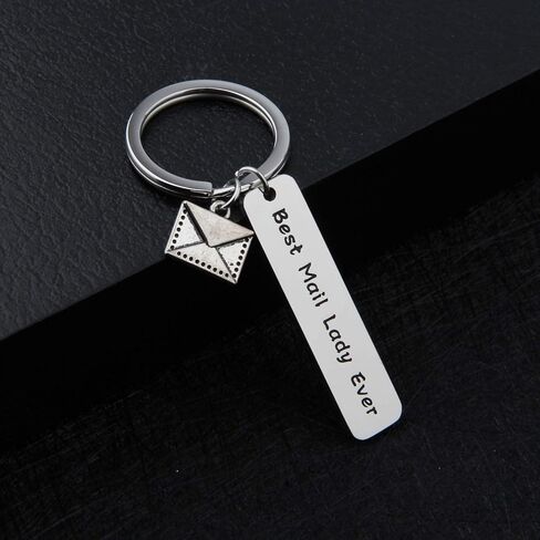 ENSIANTH Mail Carrier Keychain Thank You Gift For Postal Worker Best Mail Lady Gift Letter Charm Keychain in Saudi Arabia