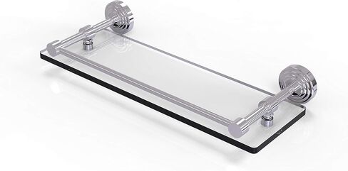 Allied Brass WP-1/22-GAL-ABR Wp 1 Gal Waverly Place Inch Tempered Gallery Rail Glass Shelf, 22 Inch, Antique Brass in Saudi Arabia