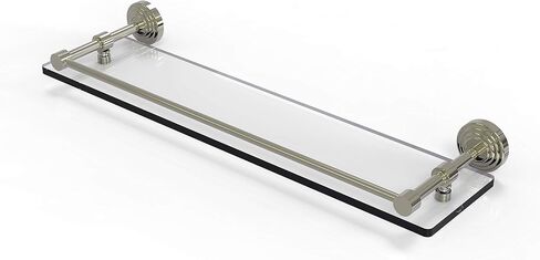 Allied Brass WP-1/22-GAL-ABR Wp 1 Gal Waverly Place Inch Tempered Gallery Rail Glass Shelf, 22 Inch, Antique Brass in Saudi Arabia