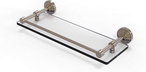 Allied Brass WP-1/22-GAL-ABR Wp 1 Gal Waverly Place Inch Tempered Gallery Rail Glass Shelf, 22 Inch, Antique Brass in Saudi Arabia